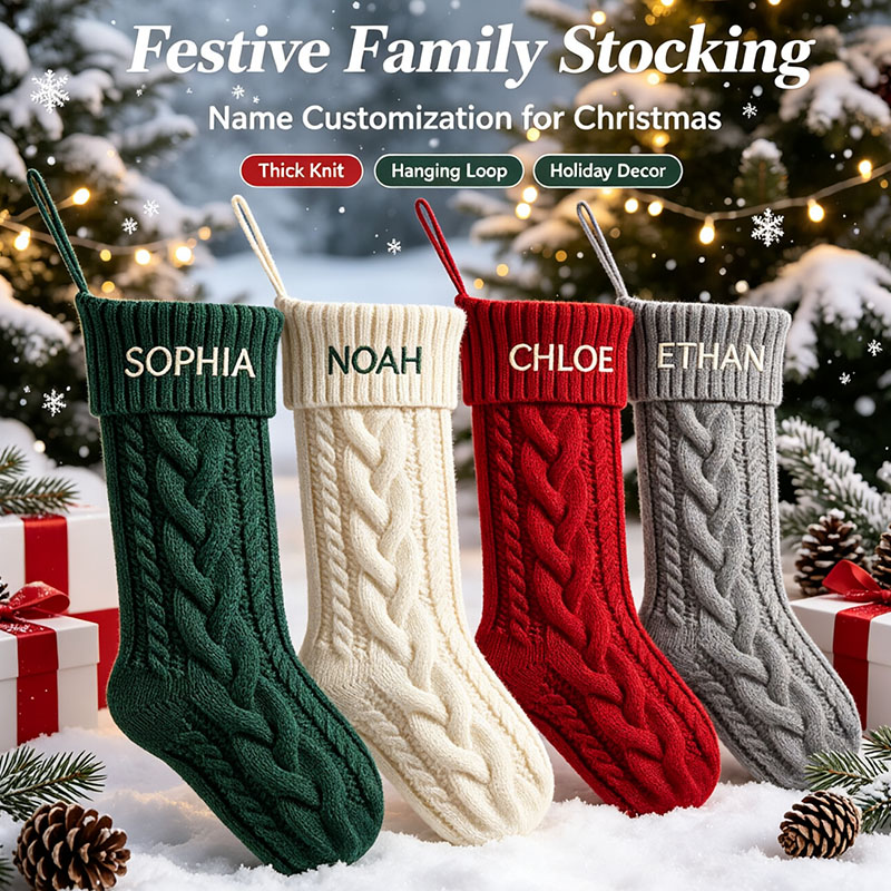 Embroidery Xmas Stocking - Рождественский носок с вышивкой имени на