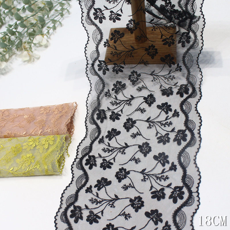 Embroidery Yellow Flower - Оптовая продажа: 41 ярд двустороннего вышитого