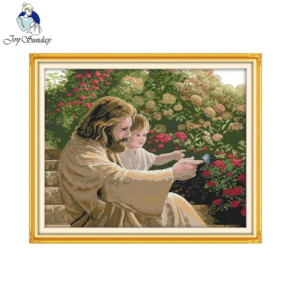 Embroidery Jesus - Радость воскресенье Иисус и ребенок вышивка