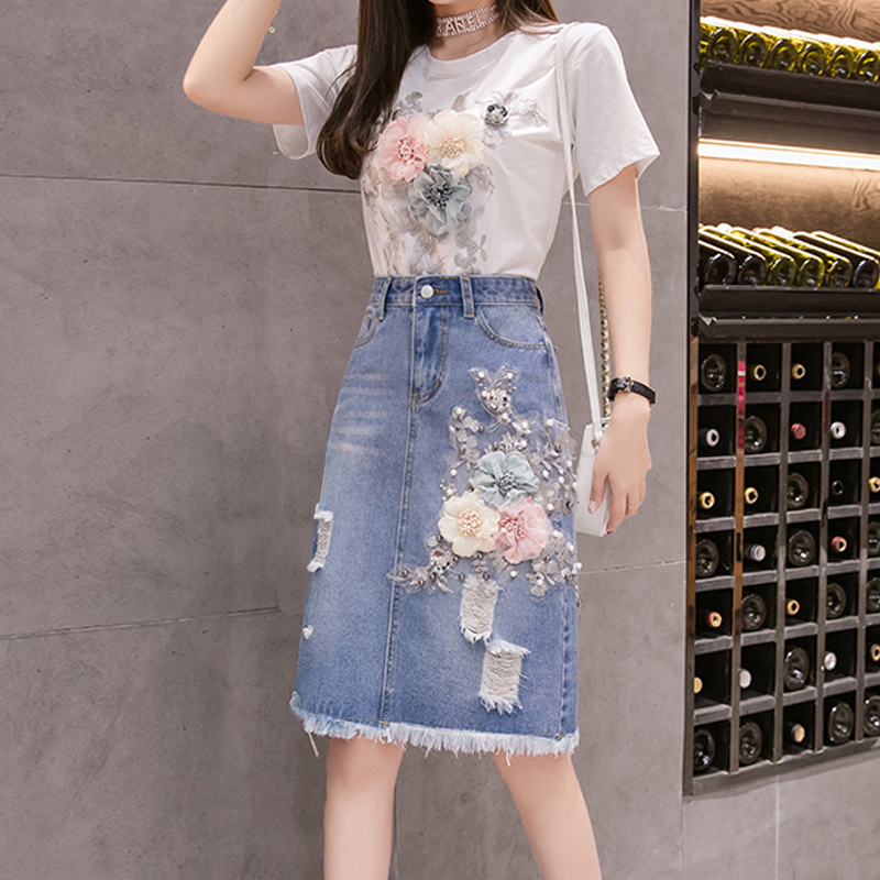 Embroidery Tshirt - Женские футболки с 3D цветочной вышивкой