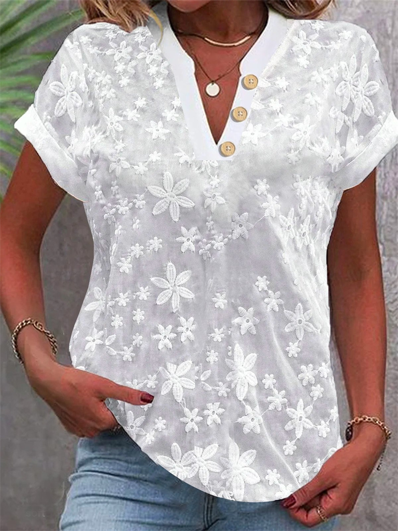Летняя женская белая блузка с  – обзор и цена Embroidery Uniform
