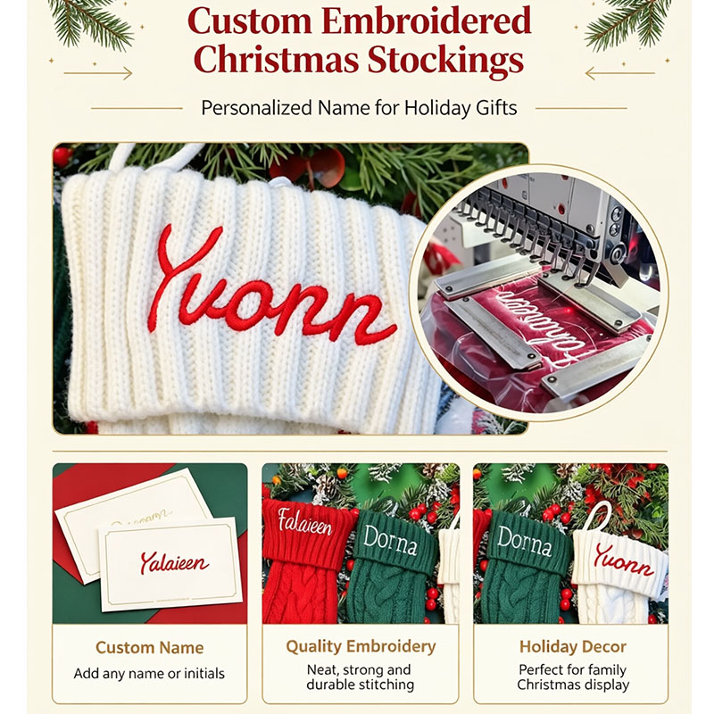 Рождественский носок с вышивко – обзор и цена Embroidery Xmas Stocking