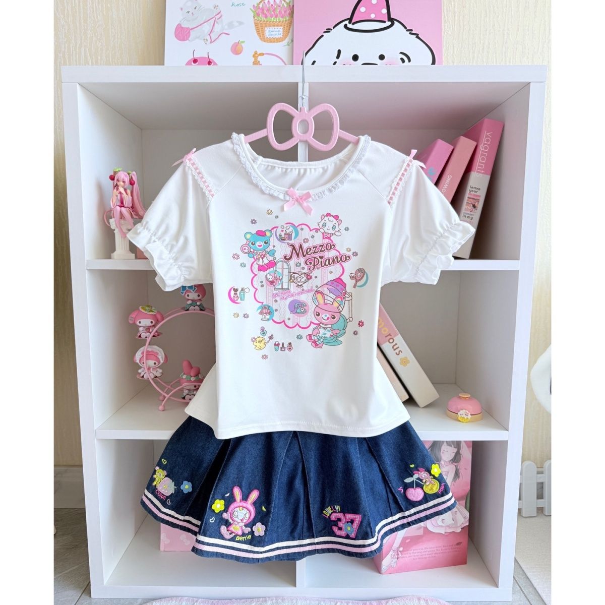 Японские милые комплекты юбок, – обзор и цена Embroidery Tshirt