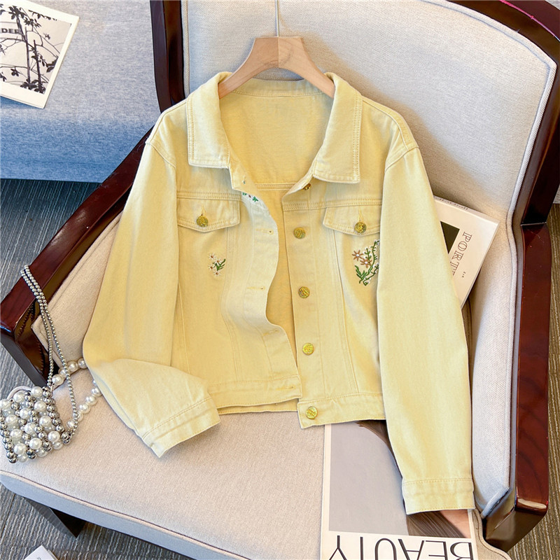 Корейская винтажная джинсовая  – обзор и цена Embroidery Yellow Flower