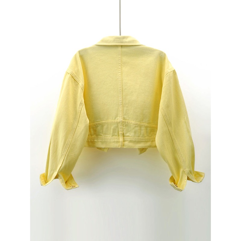 Женская короткая джинсовая кур – обзор и цена Embroidery Yellow Flower