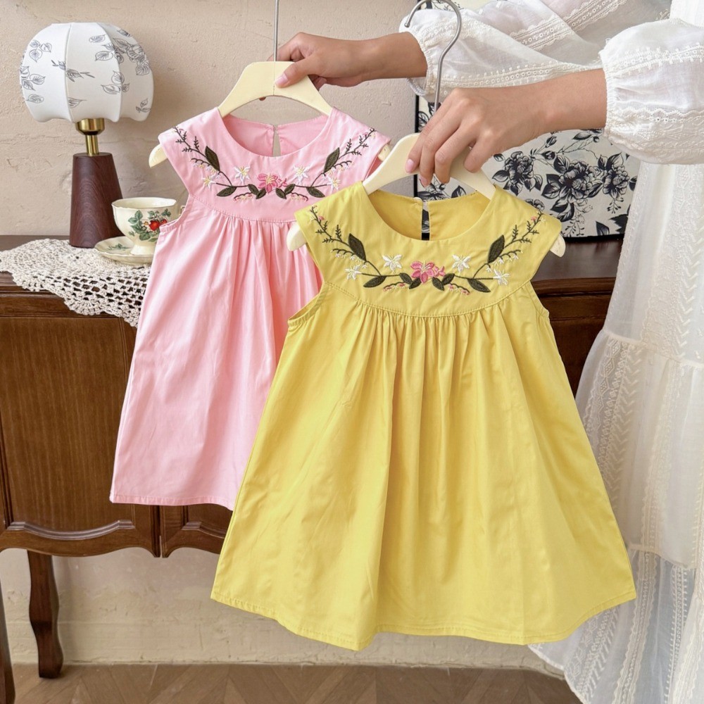 Новые летние повседневные плат – обзор и цена Embroidery Yellow Flower